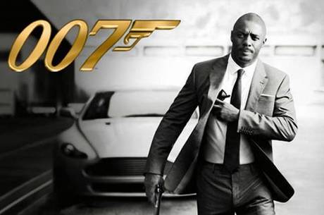 Idris Elba em montagem como o agente James Bond