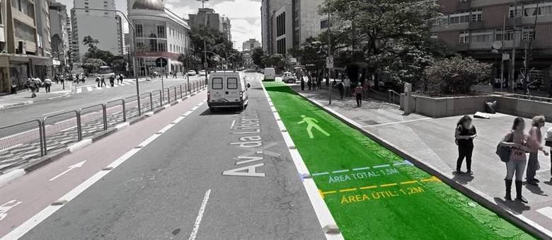 Projeto-piloto de faixa exclusiva para pedestres será testado na avenida Liberdade, na região central de SP