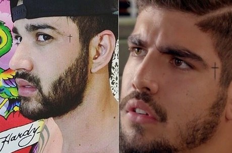 Gusttavo Lima tatuou uma mini cruz no rosto 