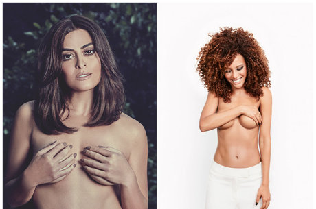 Juliana Paes e Taís Araujo posam topless pelo Outubro Rosa