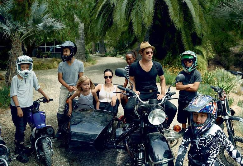 O casamento de Angelina Jolie e Brad Pitt rendeu uma família composta por seis filhos. Em 2002, a atriz adotou o jovem Maddox no Camboja, quando ainda era solteira. Depois do casamento, eles cresceram a família com a menina Zahara, vinda da Etiópia, e o menino Pax Thien, do Vietnã. Angelina e Brad têm ainda os três filhos biológicos Shiloh, Vivienne e Knox. Atualmente, os dois atores estão separados