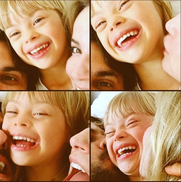 Henrique Fogaça posa com os filhos nas redes sociais 