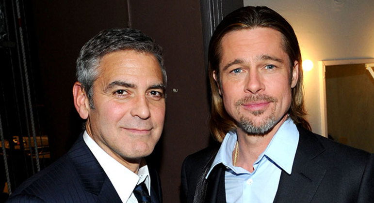 Os bonitões George Clooney e Brad Pitt
