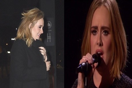 Adele antes e depois, com o novo corte