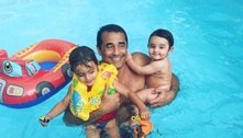Luciano Szafir curte piscina com os filhos: "Nada melhor no mundo"