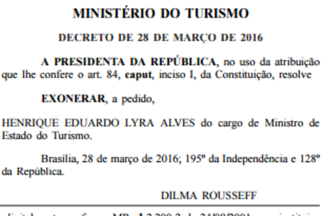 Henrique Alves foi o primeiro ministro do PMDB a deixar o governo