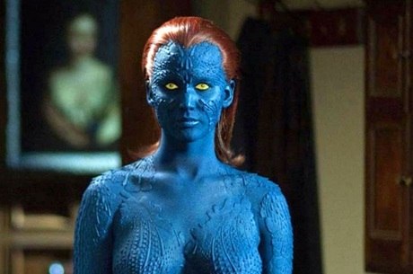 Jennifer Lawrence sentirá falta de Mística e sua tinta azul