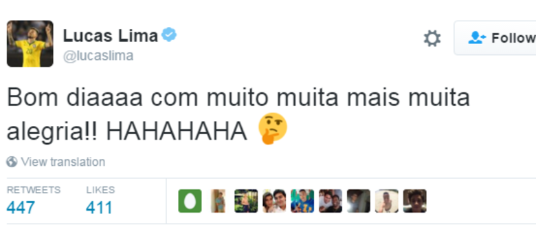Lucas Lima, meia do Santos, segue provocando o Palmeiras no Twitter
