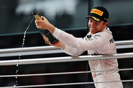 Nico Rosberg comemorou muito a vitória no GP da China