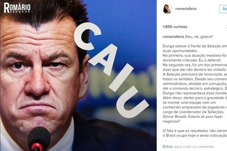 Romário comemorou a queda de Dunga na seleção