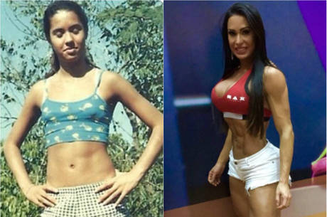 Gracyanne pesava 45 kg antes de começar a malhar Gracyanne pesava 45 kg antes de começar a malhar