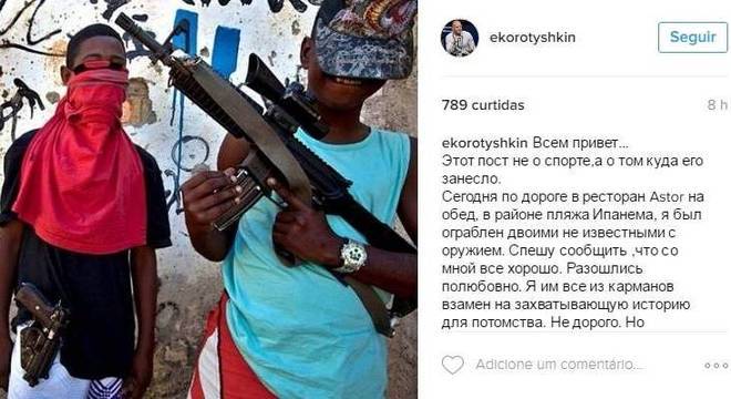 Em relato sobre assalto, Evgeny Korotyshkin usou imagem de menores armados para ilustrar