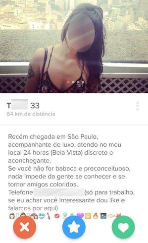 Perfil fake da jovem foi feito no Tinder Perfil fake da jovem foi feito no Tinder