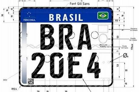 Placa para motocicletas no novo padrão do Mercosul Placa para motocicletas no novo padrão do Mercosul