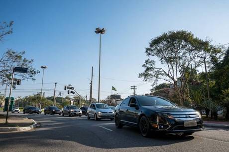 Motoristas da Uber durante protesto no mês passado Motoristas da Uber durante protesto no mês passado