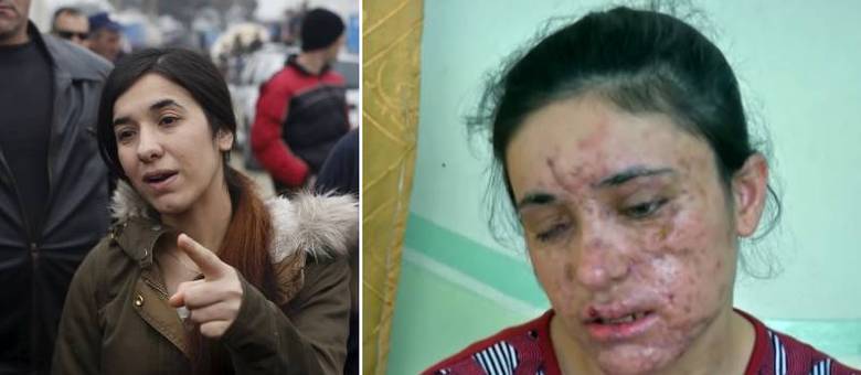Lamiya Aji Bashar (à dir.) e Nadia Murad Basee (à esq.) receberam o importante prêmio Sájarov à Liberdade de Consciência, concedido pela União Europeia
Lamiya Aji Bashar (à dir.) e Nadia Murad Basee (à esq.) receberam o importante prêmio Sájarov à Liberdade de Consciência, concedido pela União Europeia