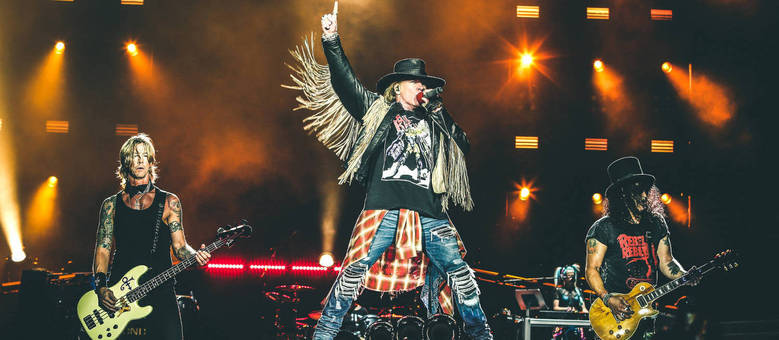 O Guns N' Roses em apresentação no Brasil O Guns N' Roses em apresentação no Brasil