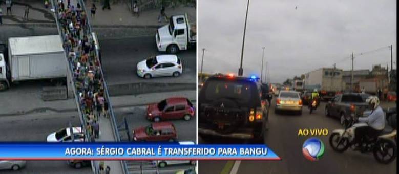 População lotou viadutos da avenida Brasil para acompanhar comboio que levava Cabral para penitenciária de Bangu População lotou viadutos da avenida Brasil para acompanhar comboio que levava Cabral para penitenciária de Bangu