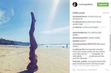 Mariana Goldfarb compartilhou foto com a mesma pose de Grazi Mariana Goldfarb compartilhou foto com a mesma pose de Grazi