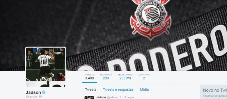 Nas redes sociais, Jadson já se vê como jogador do Corinthians