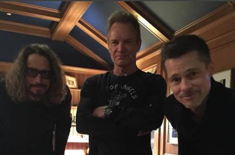Chris Cornell, Sting e Brad Pitt em evento beneficente Chris Cornell, Sting e Brad Pitt em evento beneficente