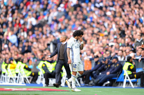 Marcelo se machucou durante partida do Real contra o Málaga