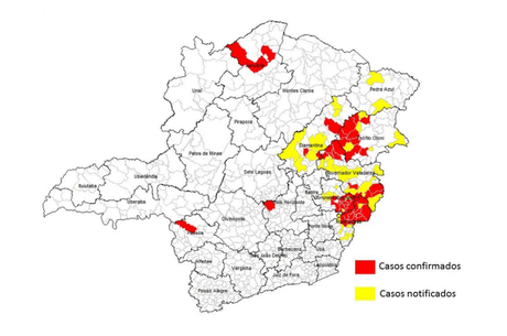 Maior parte dos casos está concentrada na região leste do estado