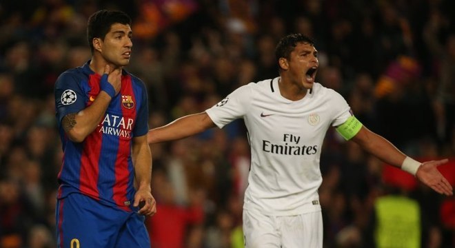 Thiago Silva teve uma atuação muito ruim diante do Barcelona nesta quarta-feira (8)
