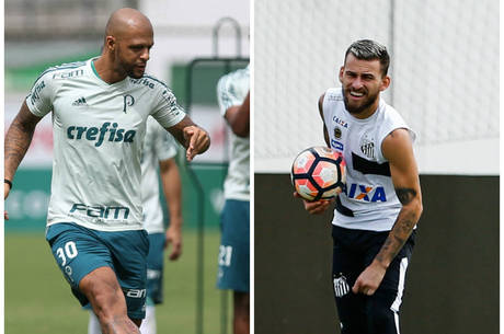 Felipe Melo x Lucas Lima: duelo à parte na Vila Belmiro