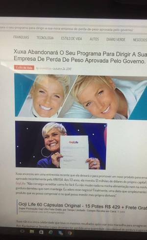 Sites estão dando notícia falsa sobre Xuxa 
