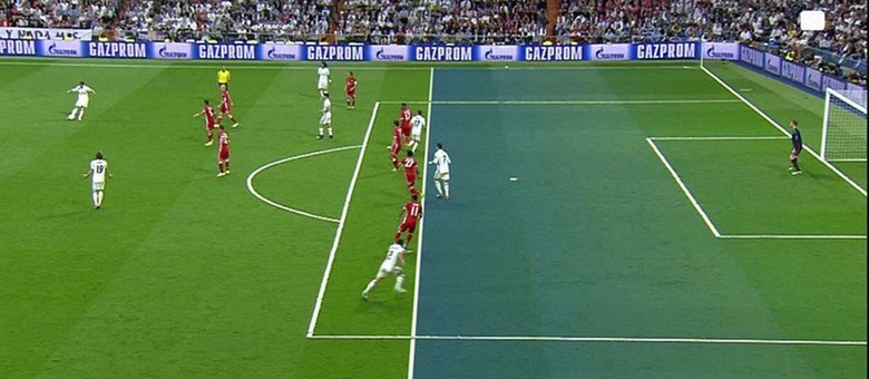 No momento do lançamento do segundo gol, Cristiano Ronaldo estava em posição irregular