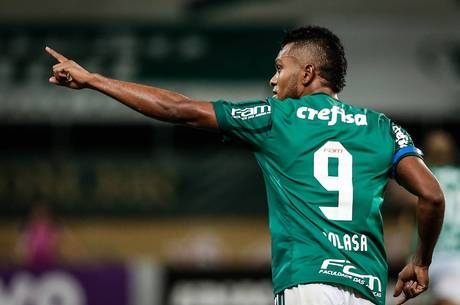 Miguel Borja comemorando gol pelo Palmeiras Miguel Borja comemorando gol pelo Palmeiras