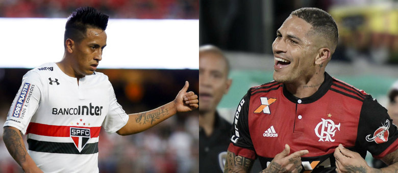 Cueva e Guerrero são companheiros de seleção peruana, mas estarão em lados opostos neste domingo
