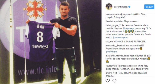 Usuários invadiram o Instagram de Corentin Jean para zoar o atacante do Toulouse