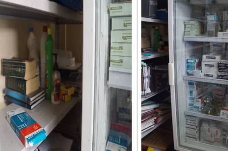 Garrafa d'água e embalagem de suco eram guardados em refrigerador dos medicamentos no Amapá