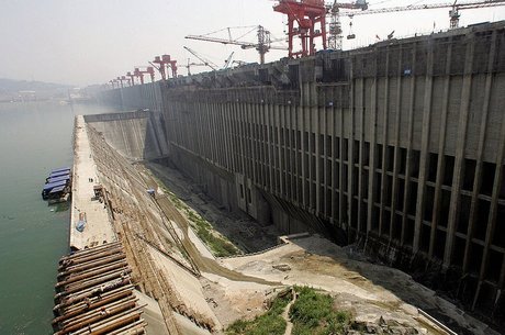 Obra da barragem da Three Gorges, previsto para se tornar o maior projeto de hidrelétrica do mundo