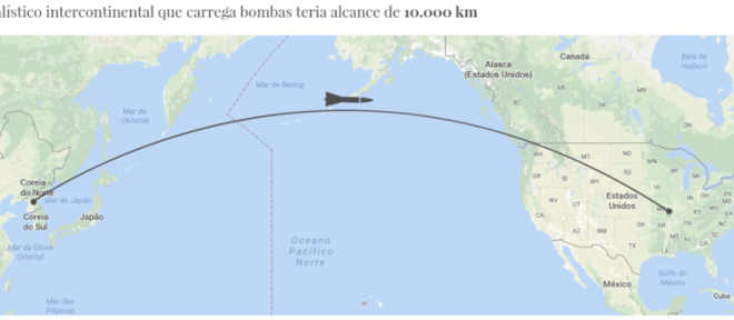 Coreia do Norte afirma que tem mísseis que chegariam ao território norte-americano