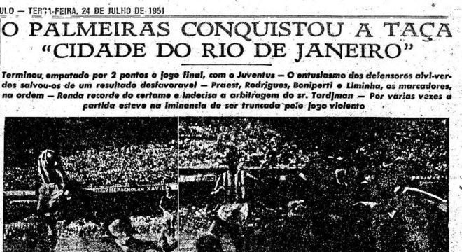 O Palmeiras tem ou não tem Mundial? Entenda a polêmica da Copa Rio de 1951  - Jornal O Globo