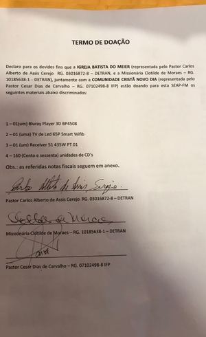 Termo de doação de TV para presídio é falso, diz promotor 