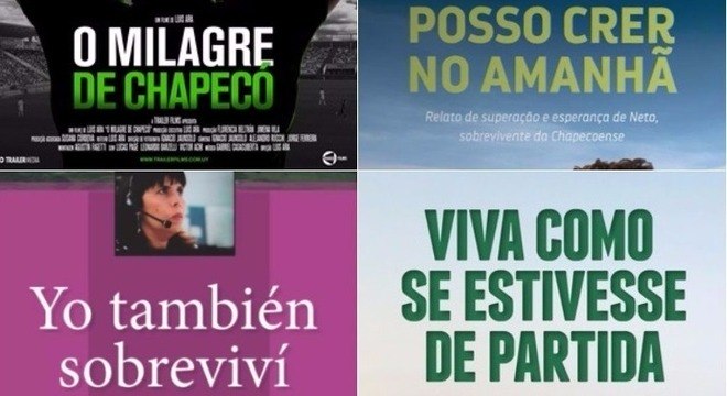 Capas de livros que contam relatos dos sobreviventes da tragédia da Chape