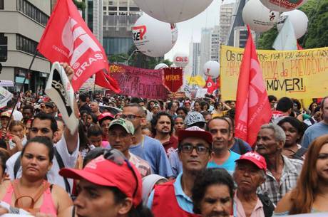 Centrais sindicais protestaram contra a Previdência