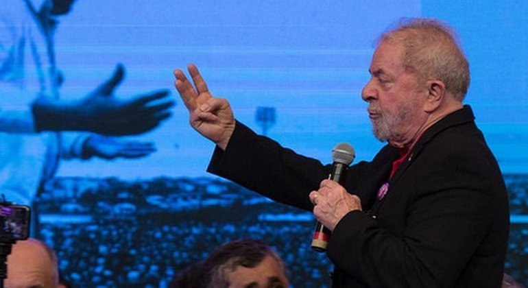 Lula durante o 6º Congresso do PT, em 2017