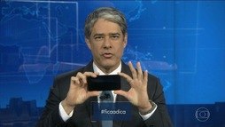 Bonner tomba a web 
com um “fica a dica” 
no Jornal Nacional (Reprodução)