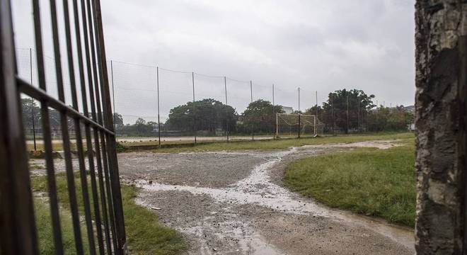 Entrada do campo do Tiradentes, onde Gabriel jogou nos tempos de garoto