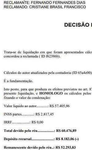 Em julho, Justiça atualizou valor da multa para R$ 60.476