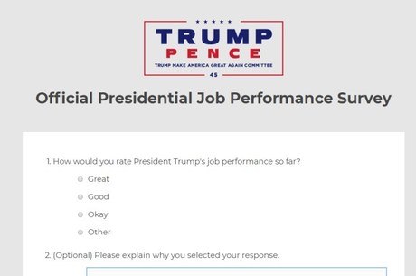 Pesquisa trazia apenas respostas positivas