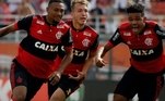 Com gol de Wendel (esquerda), O Flamengo venceu o São Paulo na final da Copinha 2018