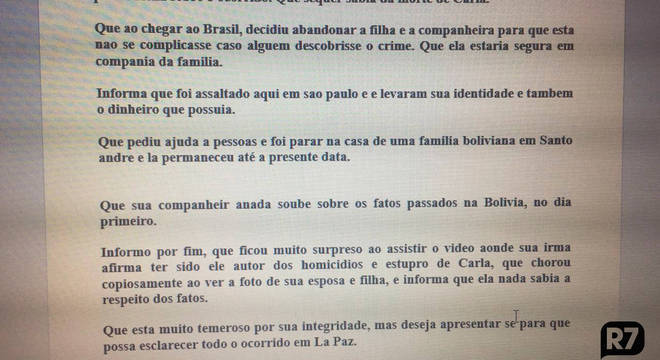 Suspeito boliviano foi encontrado pela polícia brasileira nesta sexta Suspeito boliviano foi encontrado pela polícia brasileira nesta sexta