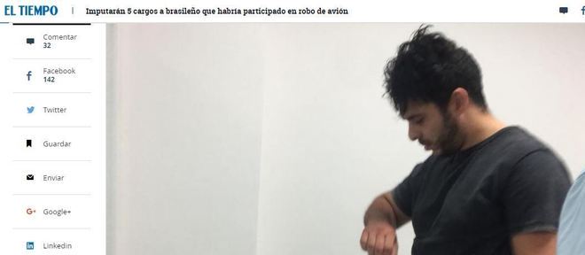 Jornais locais reproduzem foto do brasileiro preso cedida pela procuradoria