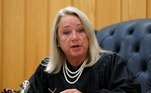 Eaton County Judge Janice Cunningham addresses the court during the sentencing hearing of Larry Nassar, a former team USA Gymnastics doctor who pleaded guilty in November 2017 to sexual assault charges, in the Eaton County Circuit Court in Charlotte, Michigan, U.S., February 2, 2018. REUTERS/Rebecca Cook